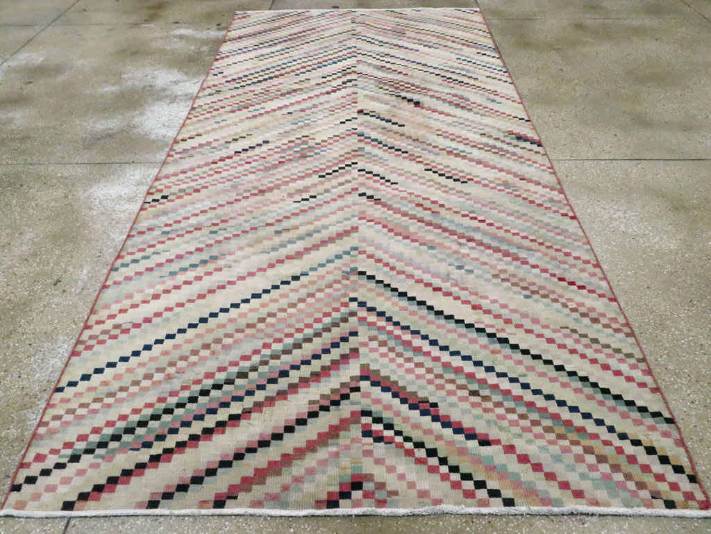 Vintage Turkish Anatolian Gallery Carpet, No.22658 - Staging