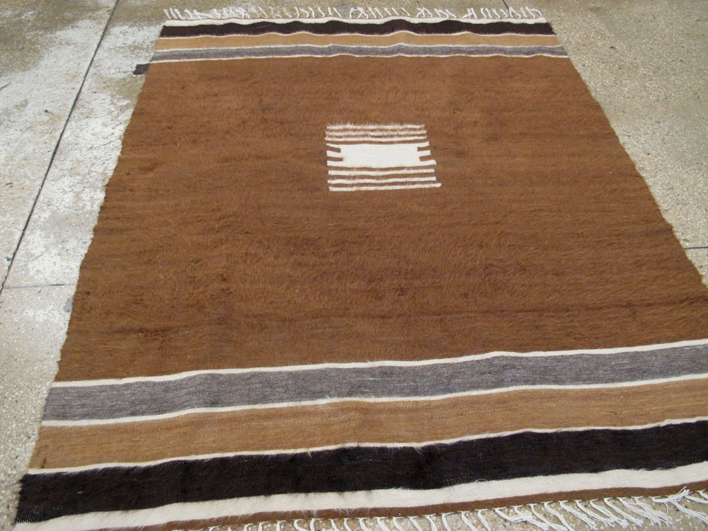 Vintage Turkish Flat-weave Mohair Rug, No.22659 - Staging