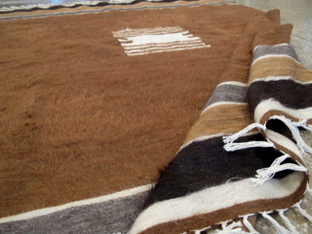 Vintage Turkish Flat-weave Mohair Rug, No.22659 - Staging