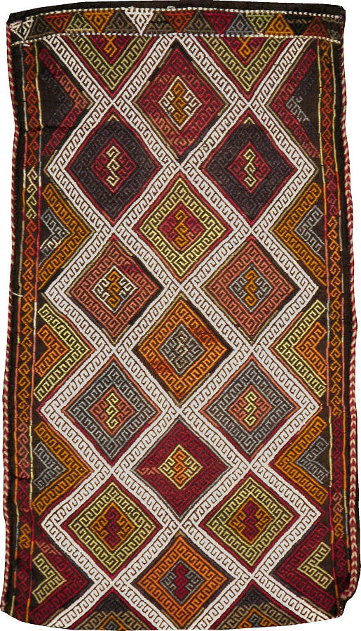 Antique Turkish Flatweave Kilim Pillowcase (Pair: 1 of 2), No.22663 - Staging