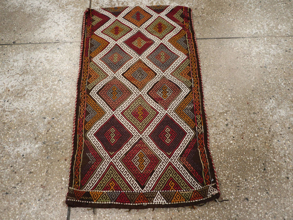 Antique Turkish Flatweave Kilim Pillowcase (Pair: 1 of 2), No.22663 - Staging