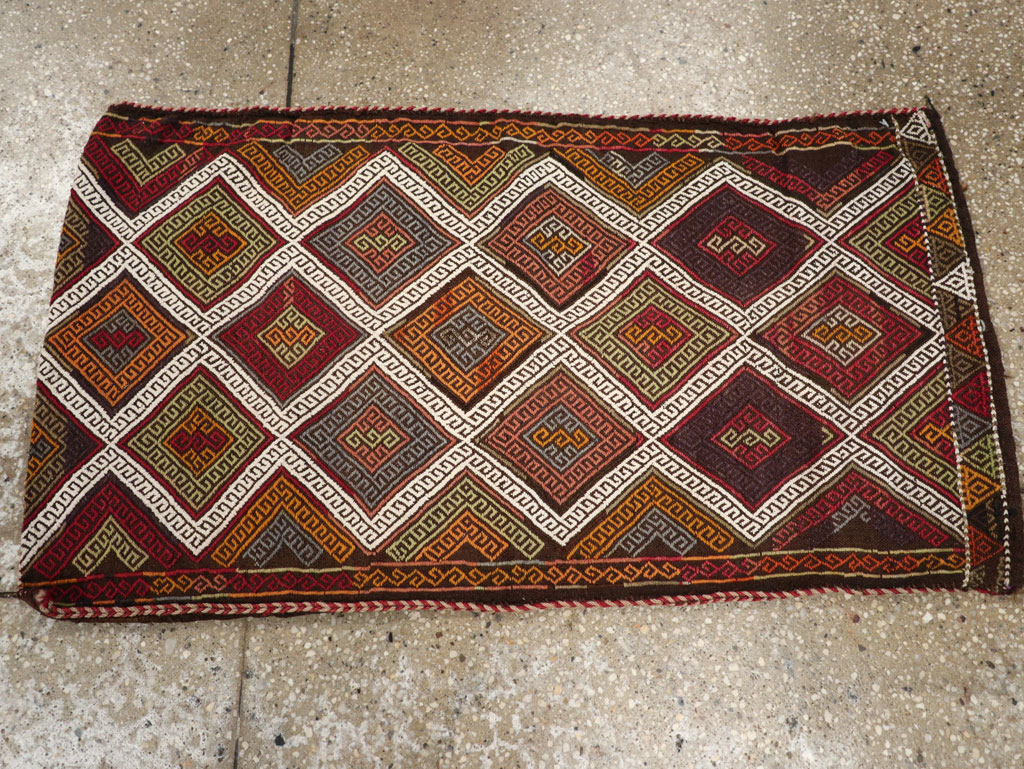 Antique Turkish Flatweave Kilim Pillowcase (Pair: 1 of 2), No.22663 - Staging