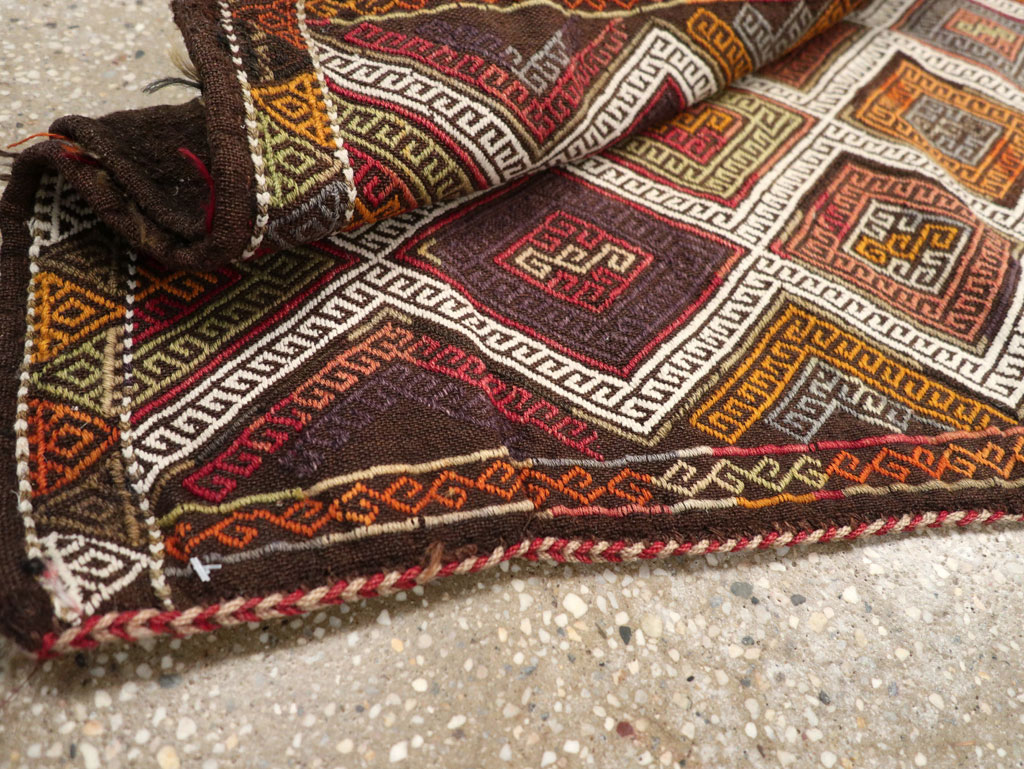 Antique Turkish Flatweave Kilim Pillowcase (Pair: 1 of 2), No.22663 - Staging