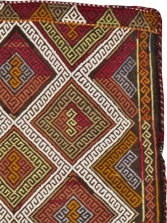Antique Turkish Flatweave Kilim Pillowcase (Pair: 2 of 2), No.22664 - Staging
