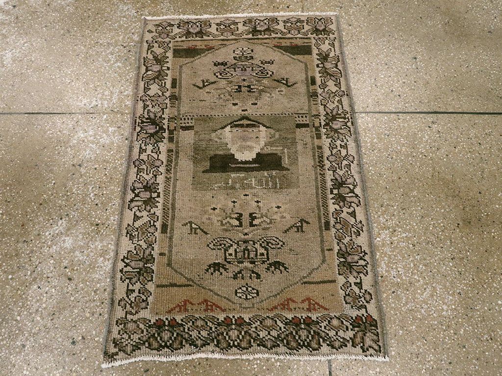 Vintage Persian Malayer Pictorial Rug, No.22676 - Staging