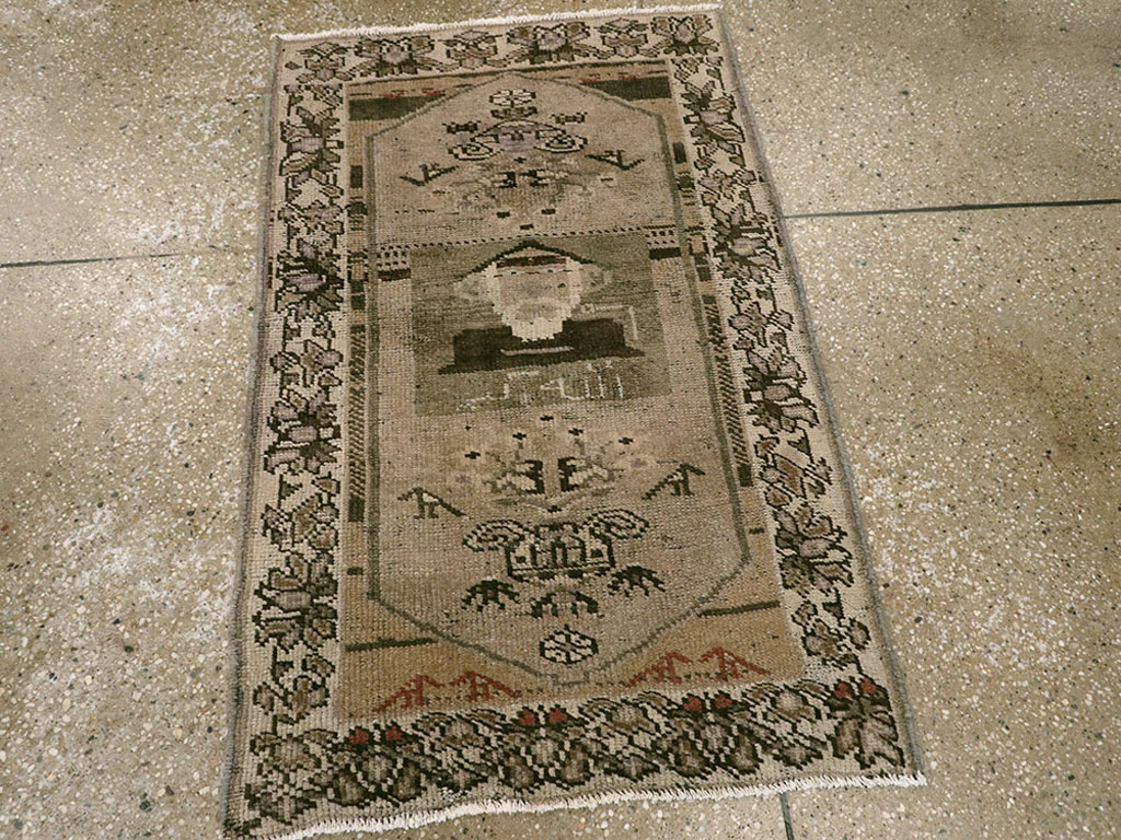 Vintage Persian Malayer Pictorial Rug, No.22676 - Staging