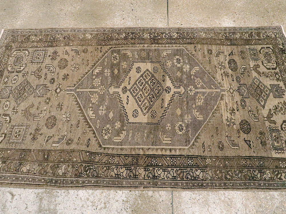 Vintage Persian Malayer Accent Rug, No.22702 - Staging