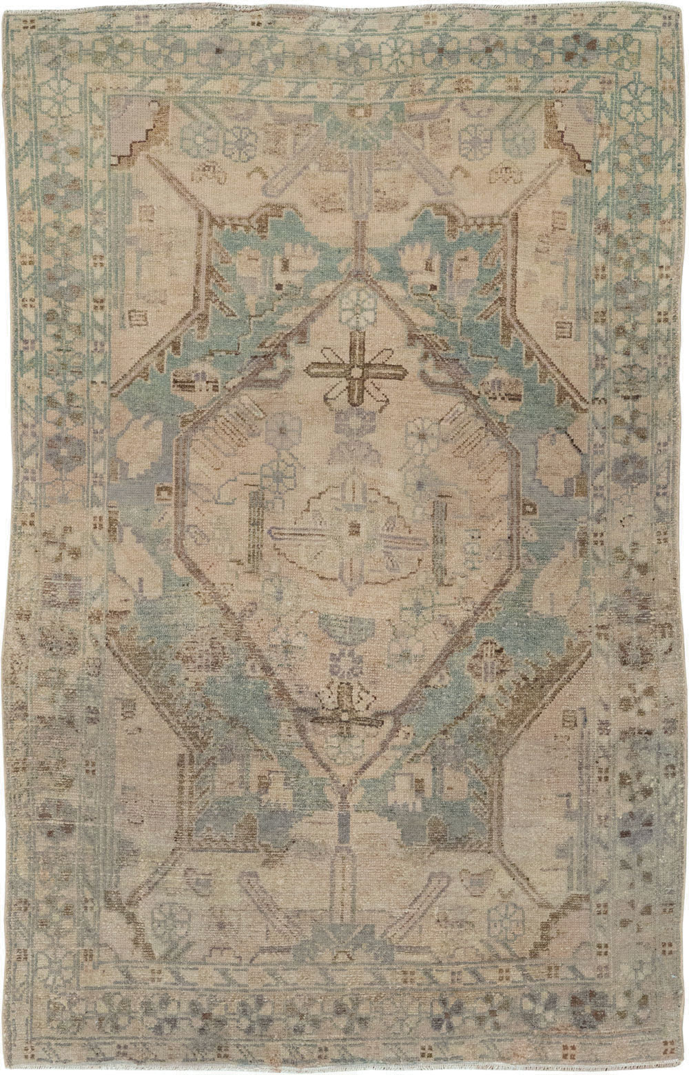 Vintage Persian Malayer Throw Rug, No.22728 - Staging