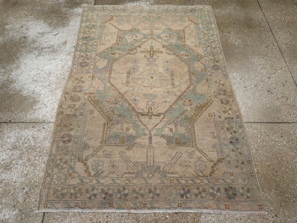 Vintage Persian Malayer Throw Rug, No.22728 - Staging