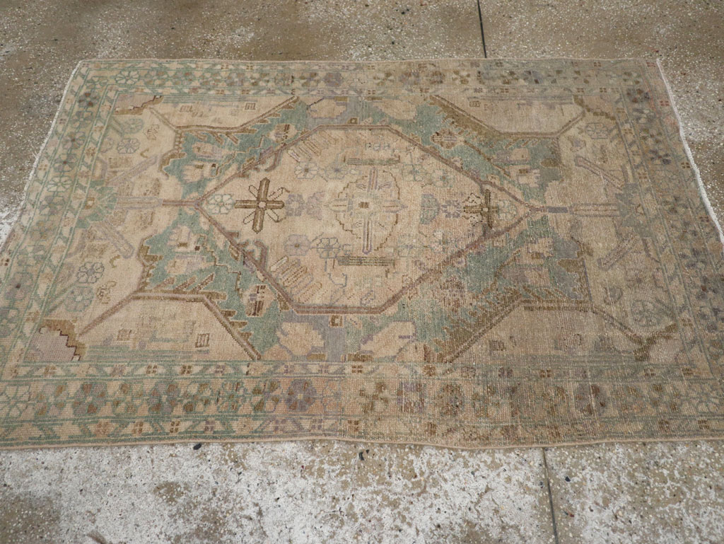 Vintage Persian Malayer Throw Rug, No.22728 - Staging