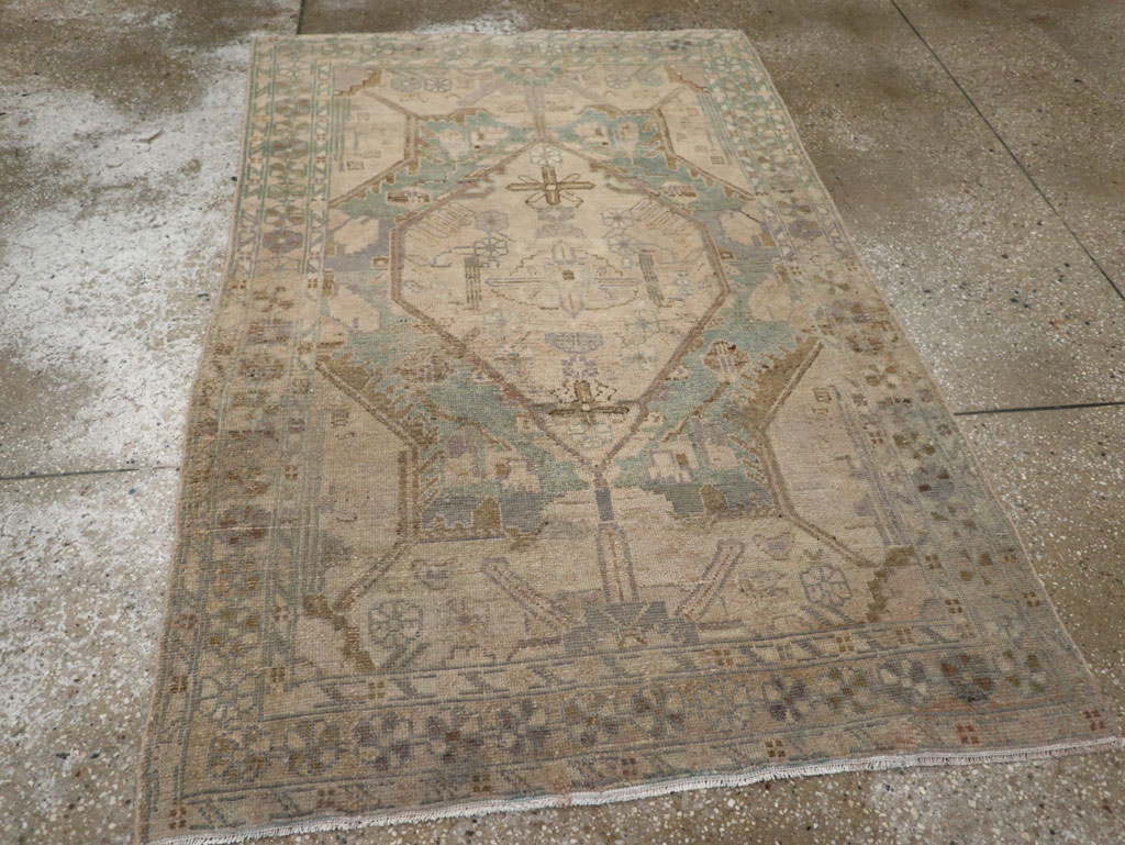 Vintage Persian Malayer Throw Rug, No.22728 - Staging