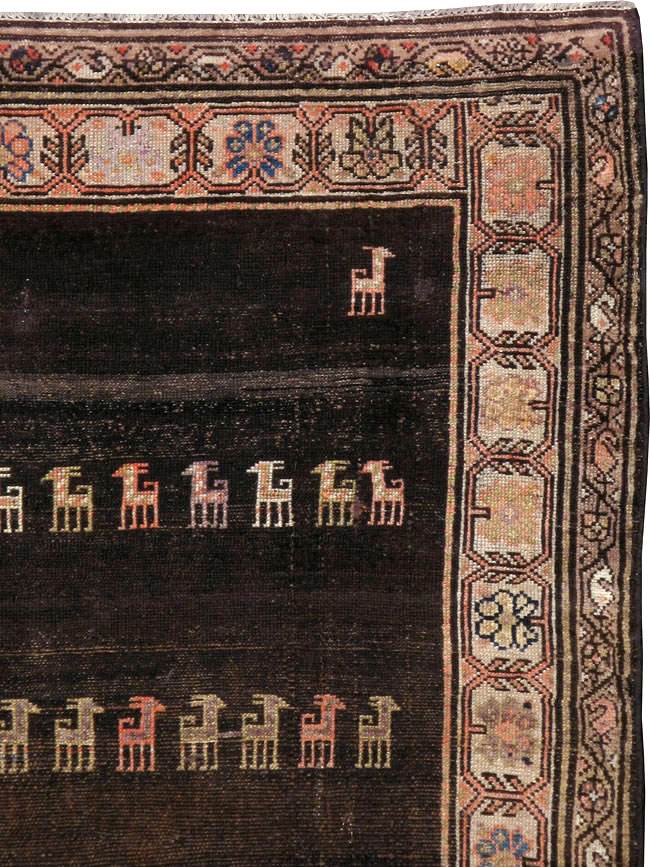 Antique Persian Kurdish Rug, No.22754 - Staging