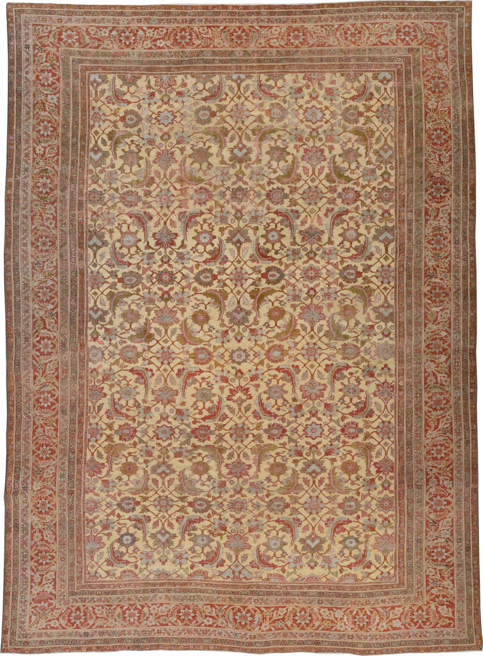 Antique Persian Mahal Oversize Carpet, No.22759 - Staging