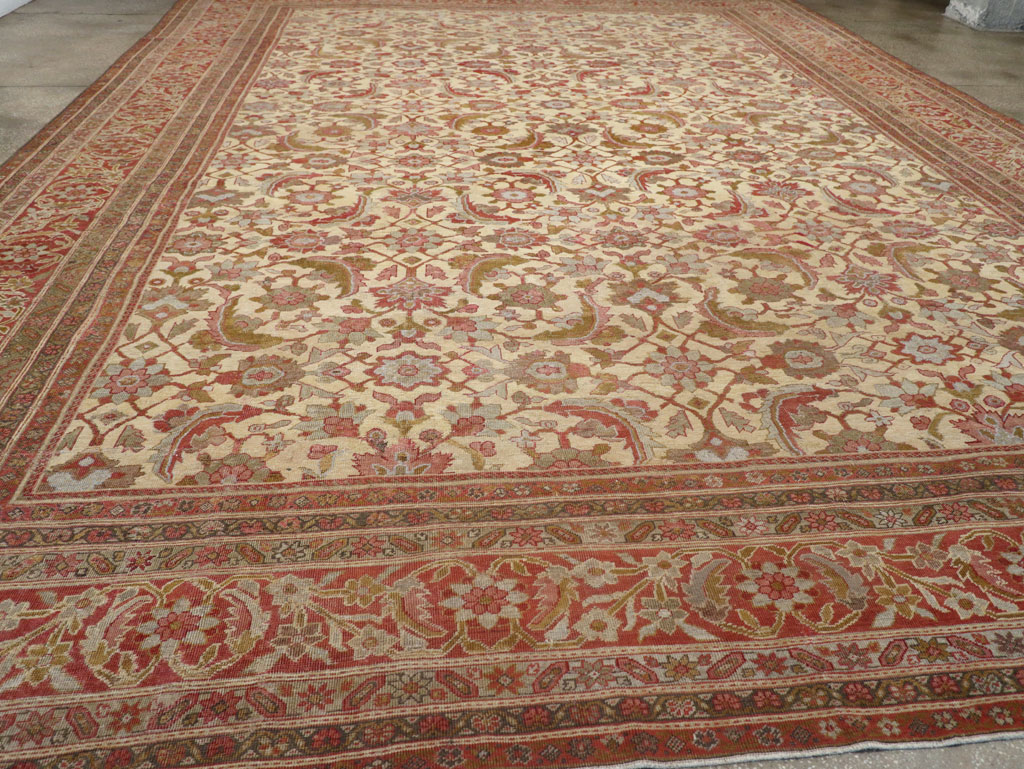 Antique Persian Mahal Oversize Carpet, No.22759 - Staging