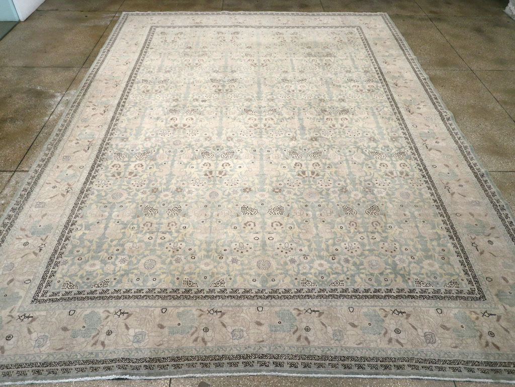 Antique Persian Tabriz Large Room Size Carpet, No.22760 - Staging