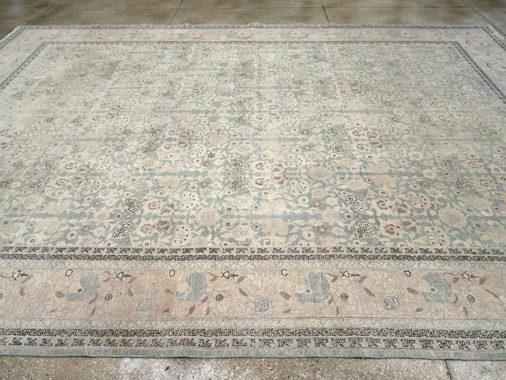 Antique Persian Tabriz Large Room Size Carpet, No.22760 - Staging