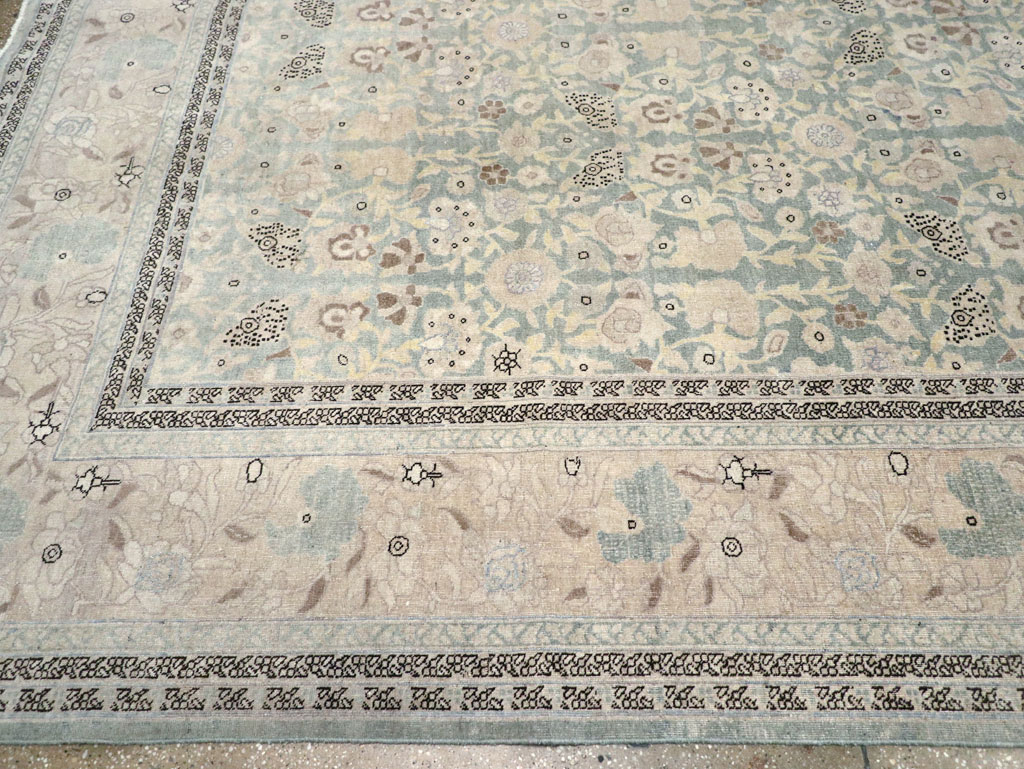 Antique Persian Tabriz Large Room Size Carpet, No.22760 - Staging