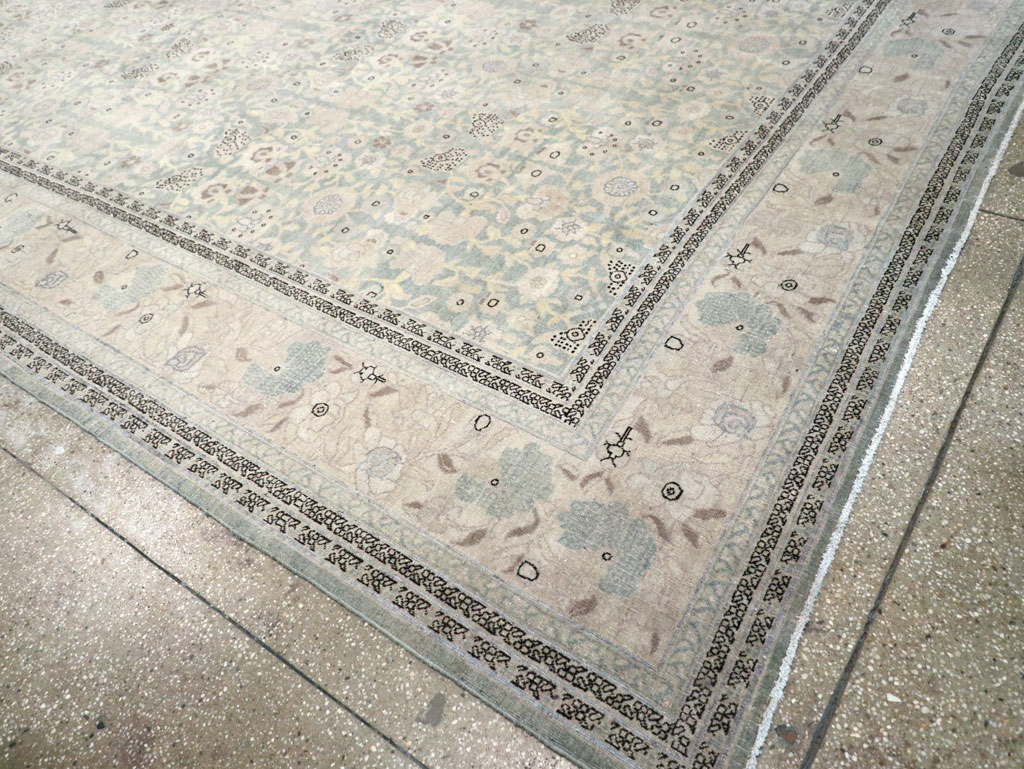 Antique Persian Tabriz Large Room Size Carpet, No.22760 - Staging