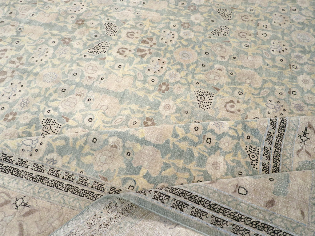 Antique Persian Tabriz Large Room Size Carpet, No.22760 - Staging