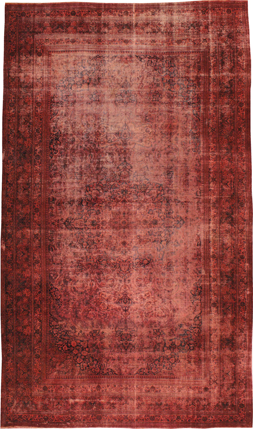 Antique Persian Mashad Over-Dye Carpet, No.22802 - Staging