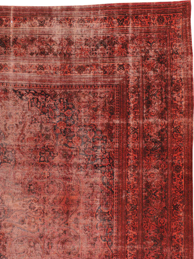Antique Persian Mashad Over-Dye Carpet, No.22802 - Staging