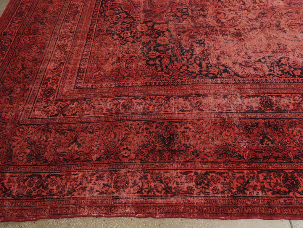 Antique Persian Mashad Over-Dye Carpet, No.22802 - Staging