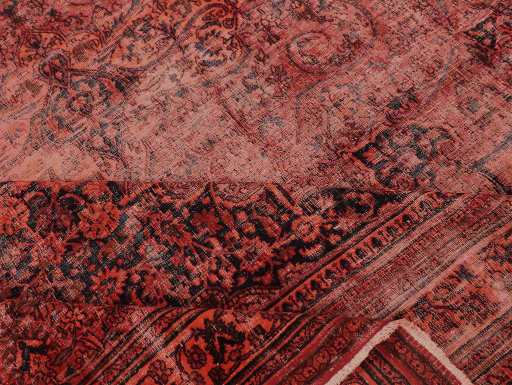 Antique Persian Mashad Over-Dye Carpet, No.22802 - Staging
