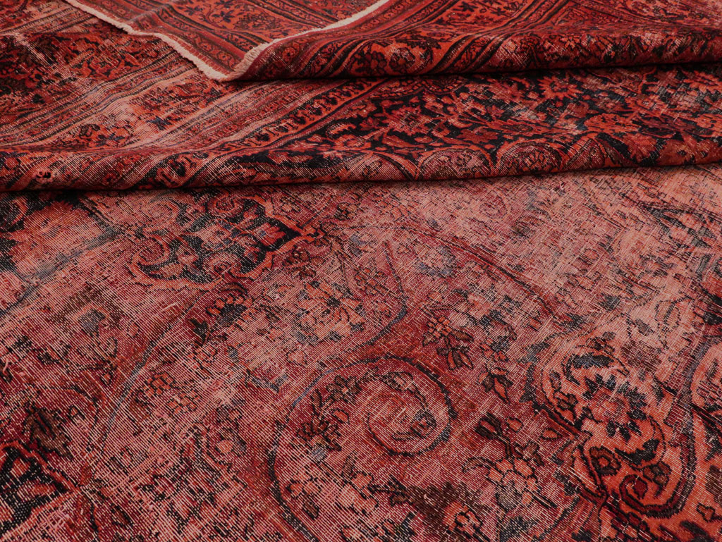 Antique Persian Mashad Over-Dye Carpet, No.22802 - Staging