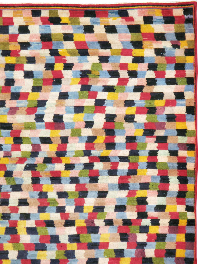 Vintage Persian Kashan Modernist Carpet, No.22839 - Staging