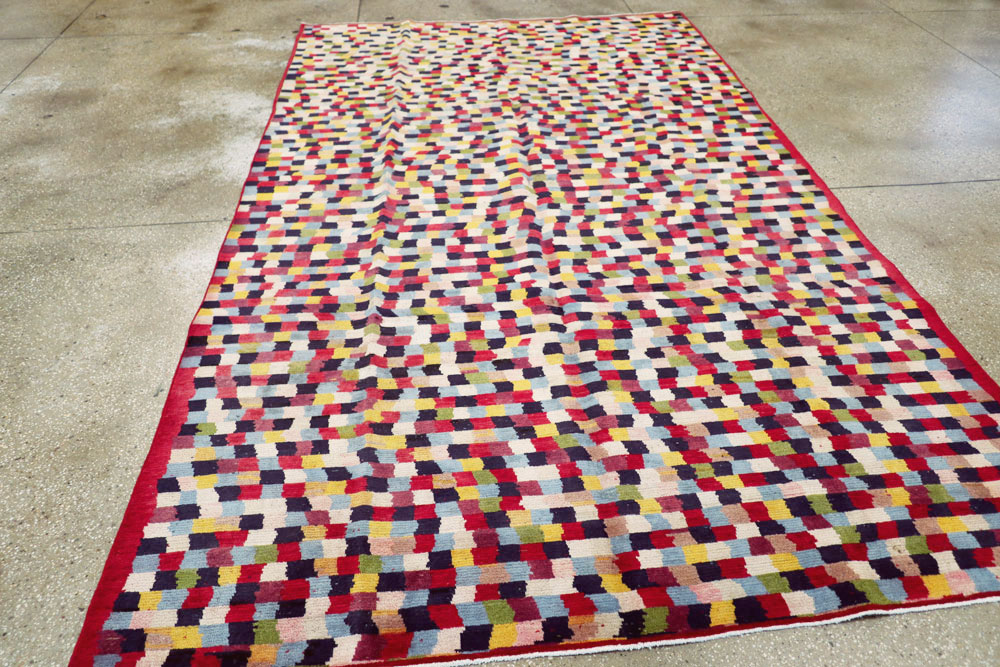 Vintage Persian Kashan Modernist Carpet, No.22839 - Staging