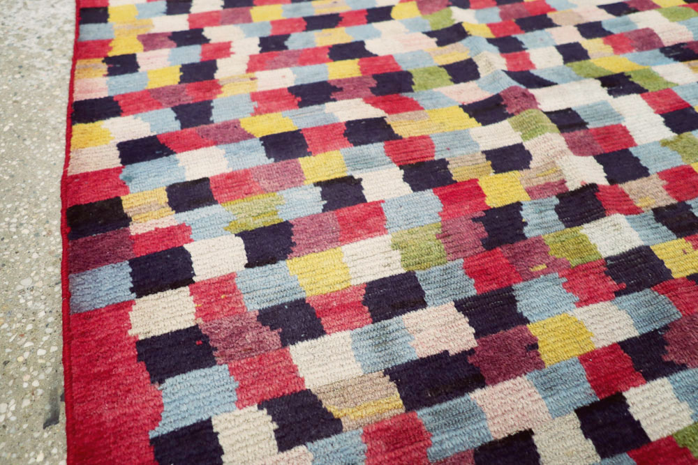 Vintage Persian Kashan Modernist Carpet, No.22839 - Staging