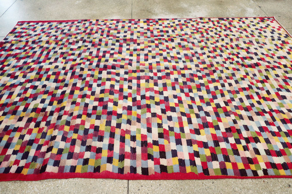 Vintage Persian Kashan Modernist Carpet, No.22839 - Staging