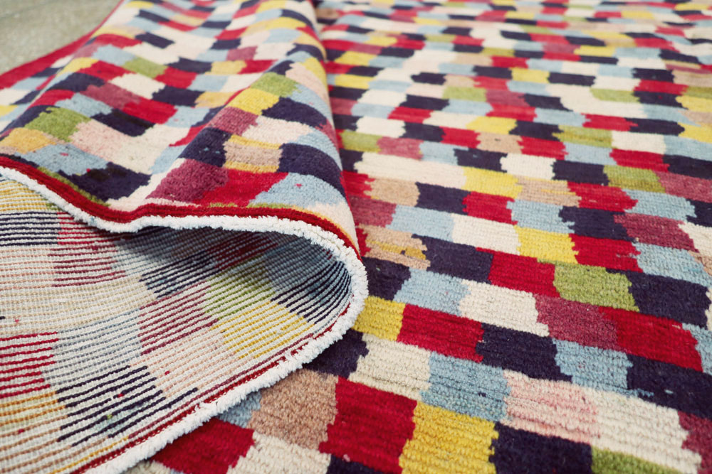 Vintage Persian Kashan Modernist Carpet, No.22839 - Staging