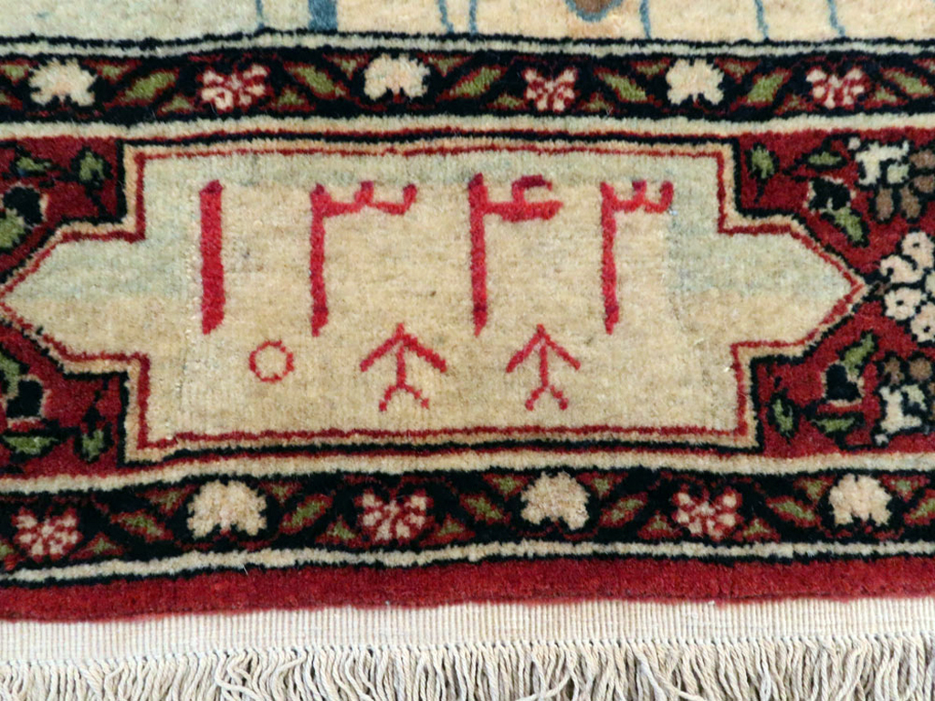 Antique Persian Tabriz Pictorial Map Rug, No.22840 - Staging