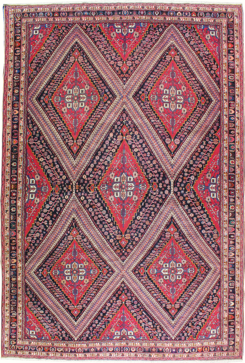 Vintage Persian Afshar Carpet, No.22844 - Staging