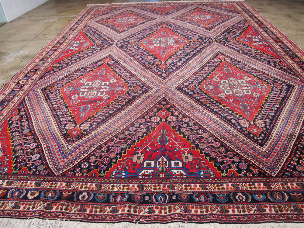 Vintage Persian Afshar Carpet, No.22844 - Staging