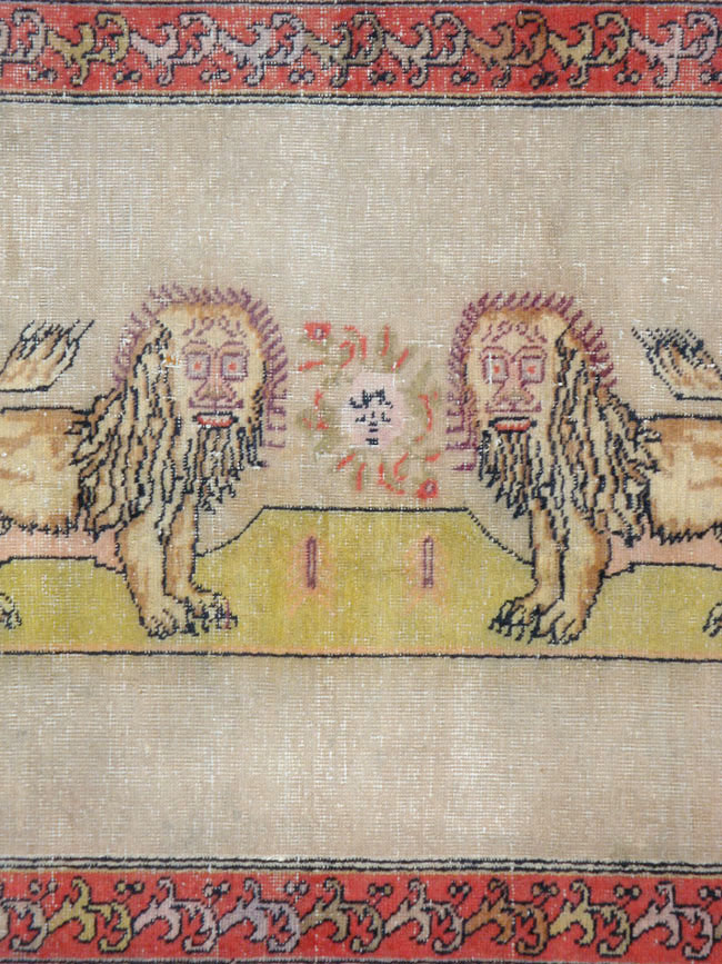 Antique Turkish Sivas Pictorial Rug, No.22858 - Staging