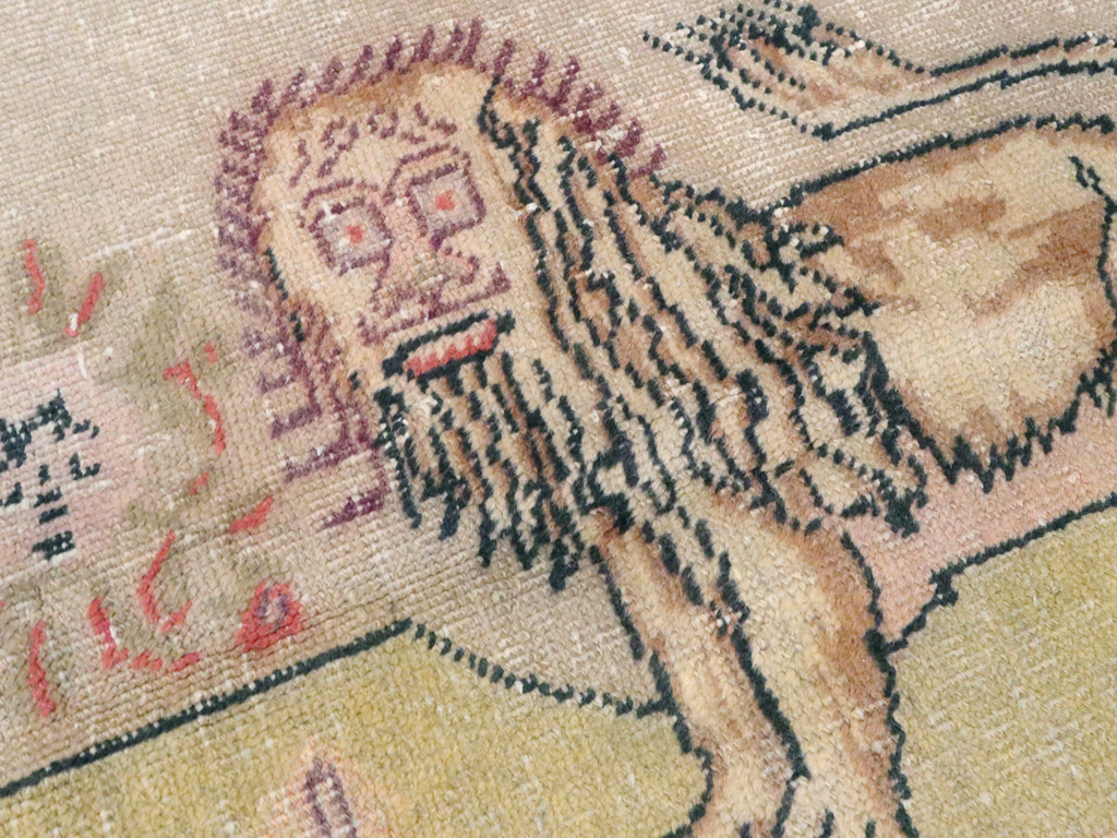 Antique Turkish Sivas Pictorial Rug, No.22858 - Staging