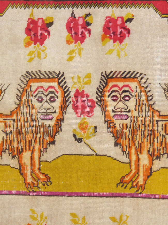 Antique Turkish Sivas Pictorial Rug, No.22859 - Staging