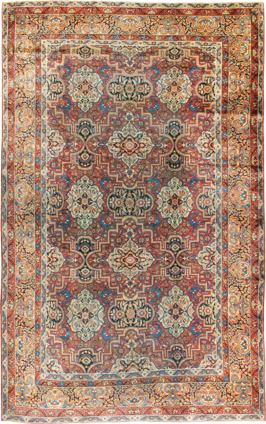 Antique Persian Lavar Kerman Carpet, No.22867 - Staging