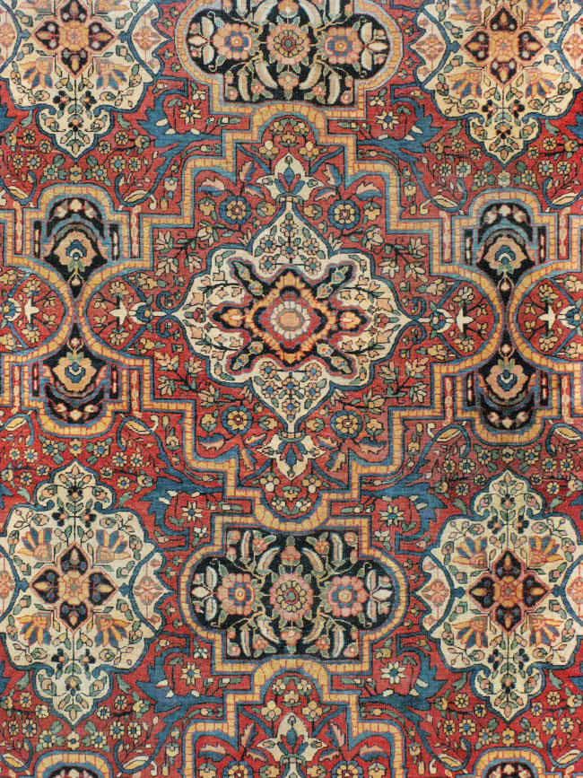 Antique Persian Lavar Kerman Carpet, No.22867 - Staging