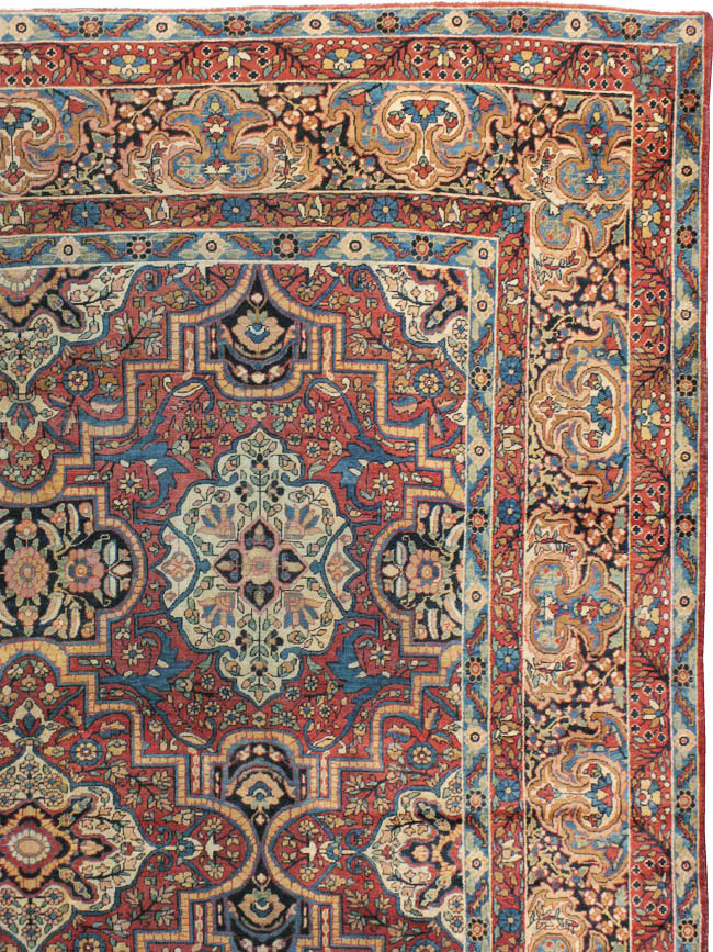 Antique Persian Lavar Kerman Carpet, No.22867 - Staging