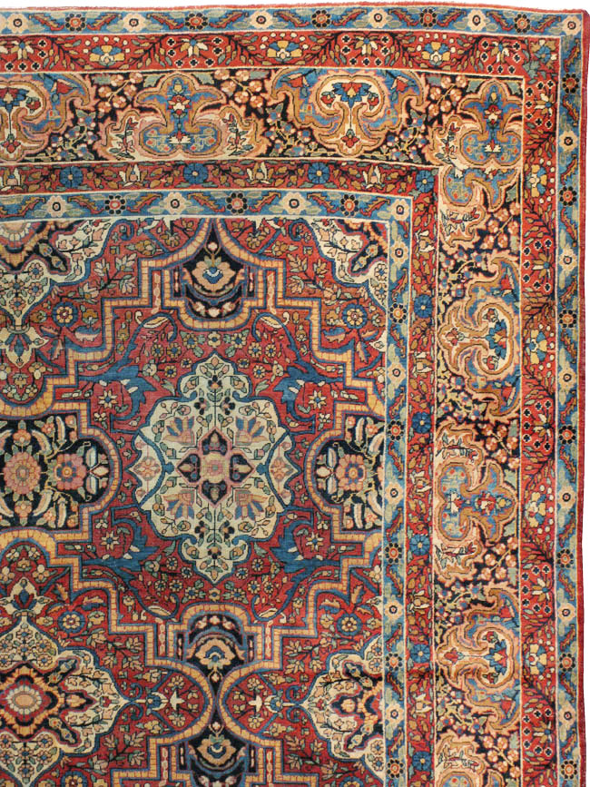 Antique Persian Lavar Kerman Carpet, No.22867 - Staging