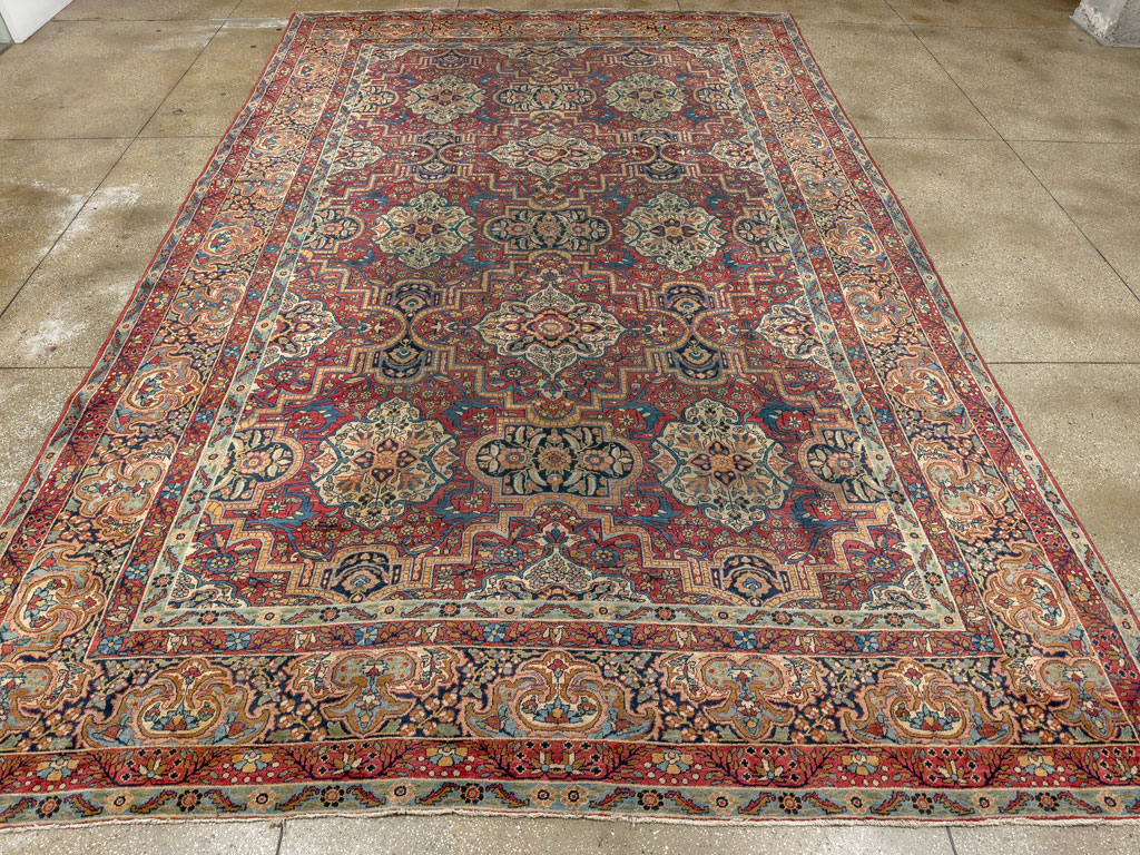 Antique Persian Lavar Kerman Carpet, No.22867 - Staging