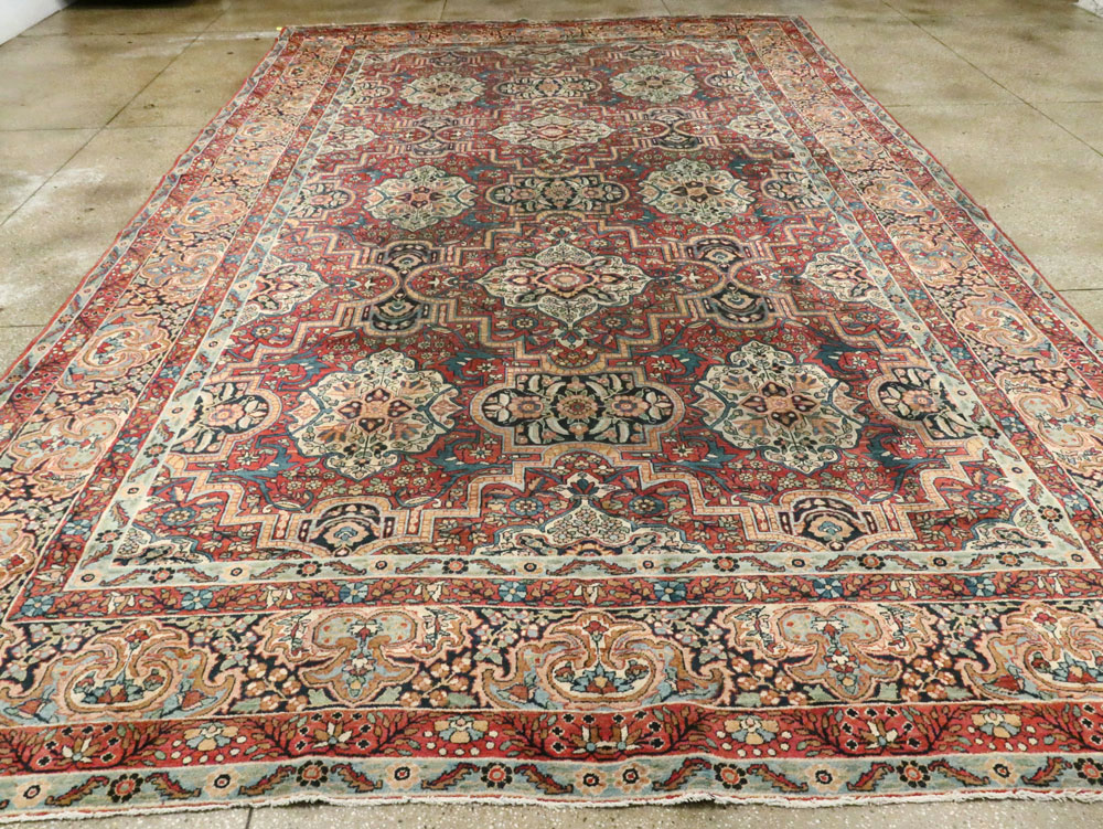 Antique Persian Lavar Kerman Carpet, No.22867 - Staging