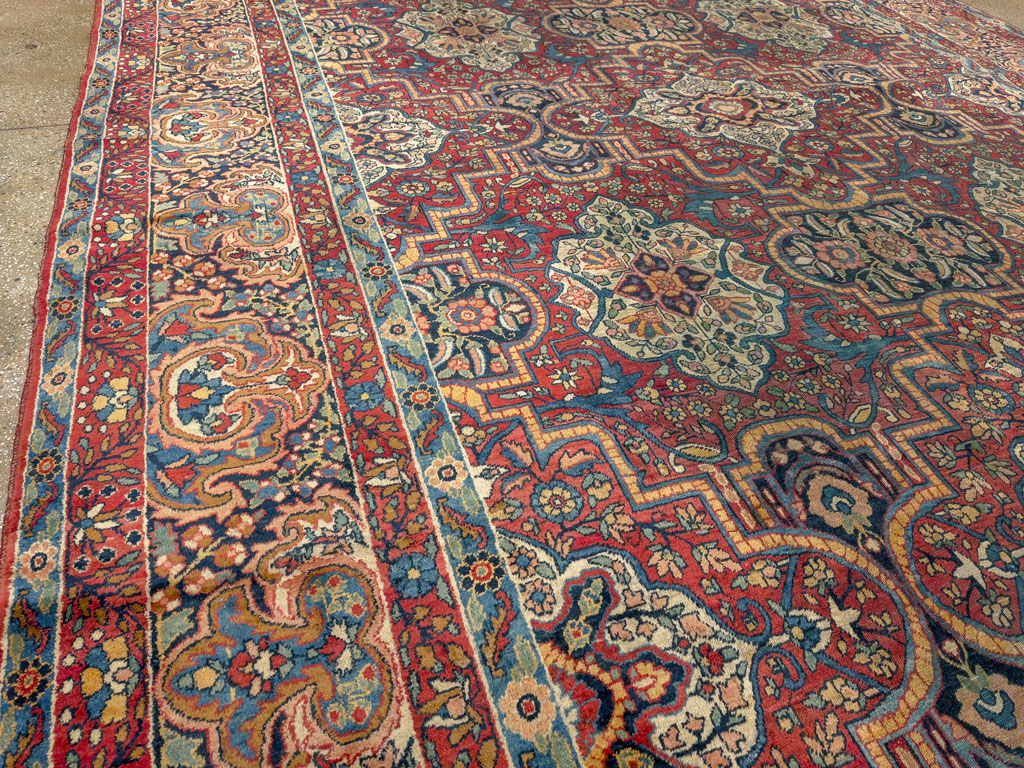 Antique Persian Lavar Kerman Carpet, No.22867 - Staging