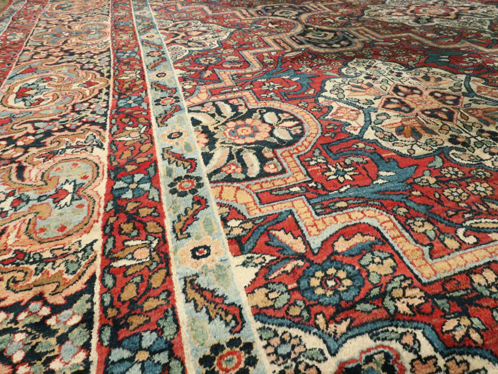 Antique Persian Lavar Kerman Carpet, No.22867 - Staging