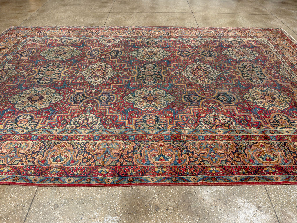 Antique Persian Lavar Kerman Carpet, No.22867 - Staging