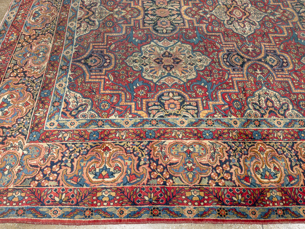 Antique Persian Lavar Kerman Carpet, No.22867 - Staging