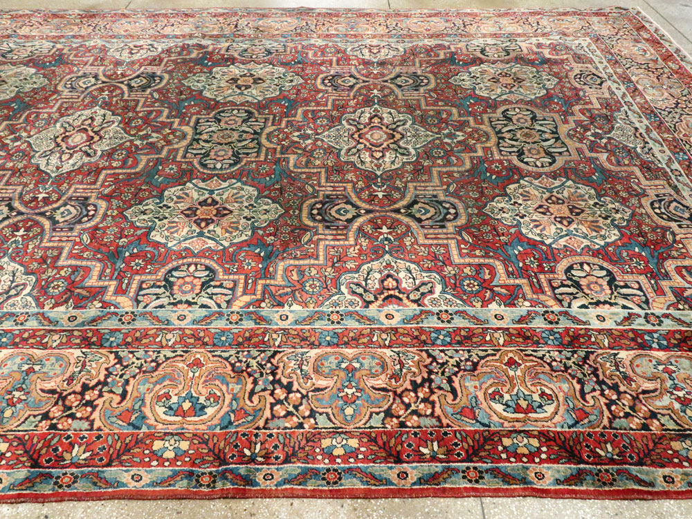 Antique Persian Lavar Kerman Carpet, No.22867 - Staging